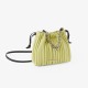 Charles Keith Pleated Covered Shoulder Bucket Bag Yellow